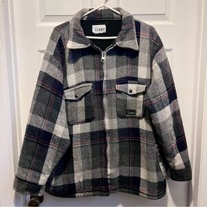 Vintage CODET Jacket Heavy Wool Hunting Plaid Canada Black Mackinaw Large Men